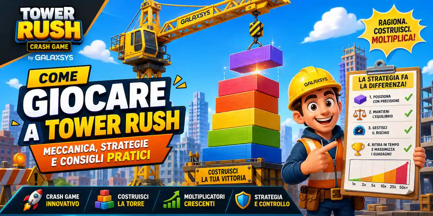 Come giocare a Tower Rush: meccanica del gioco crash, strategie vincenti e consigli pratici per i giocatori italiani.