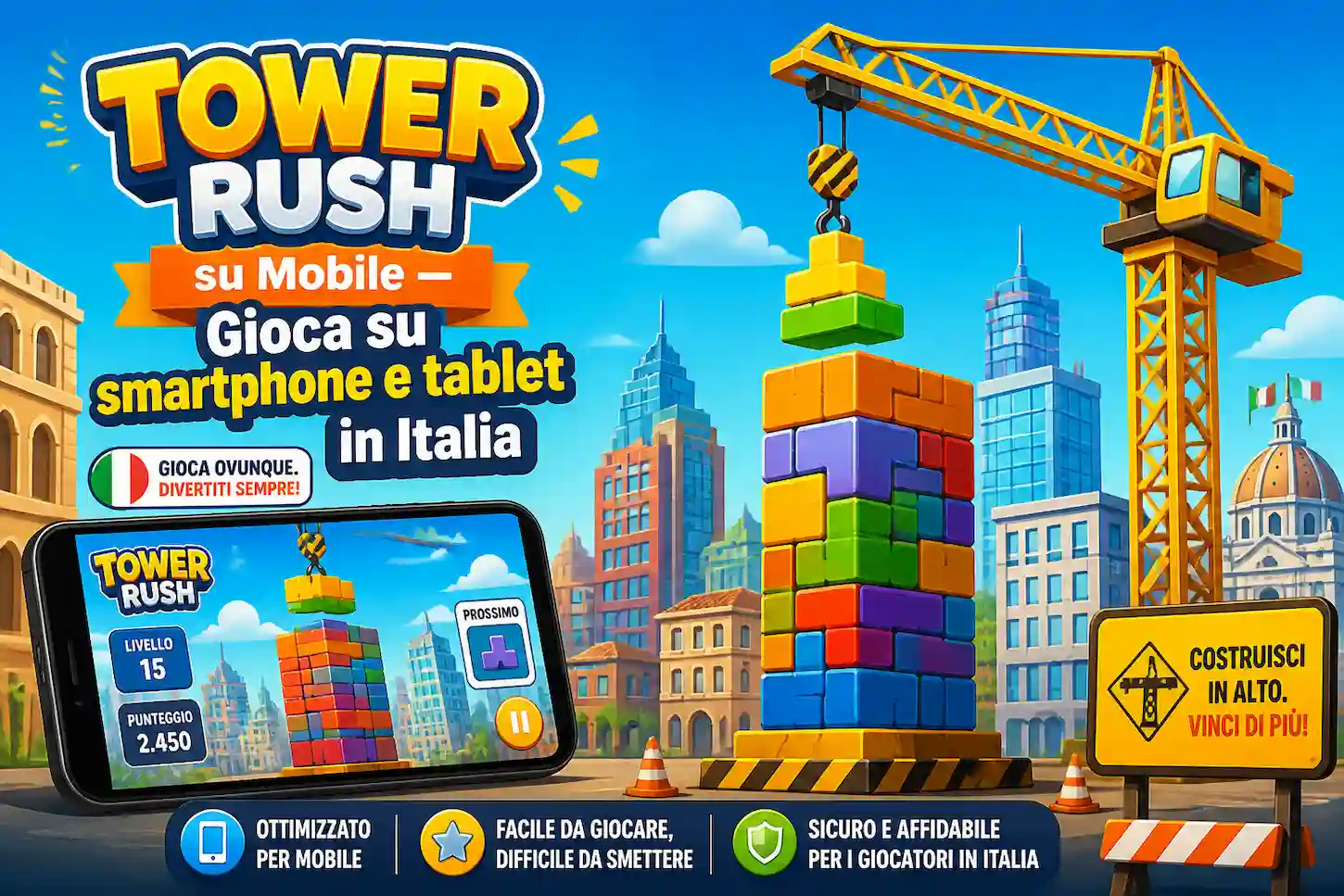 Tower Rush su mobile: gioca al gioco crash su smartphone e tablet nei casino italiani con facilità.